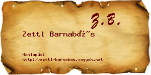 Zettl Barnabás névjegykártya