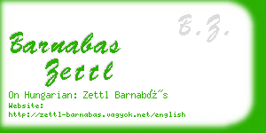 barnabas zettl business card